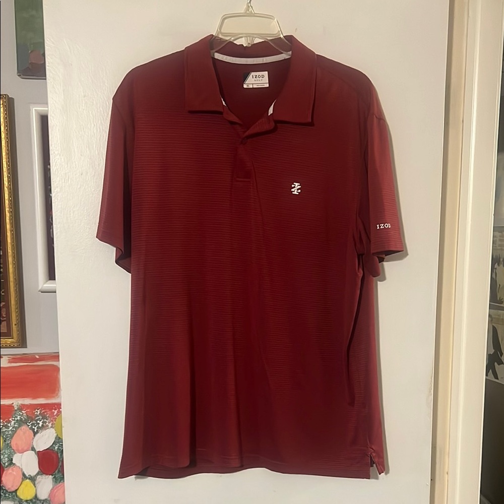 Izod golf deep red short sleeve polo shirt